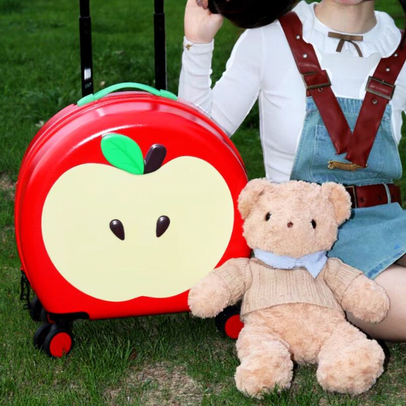 Apple Luggage Cartoon Animation Trolley Case Small Convenient 20inch 24inch Boarding Case Girls Cute Suitcase