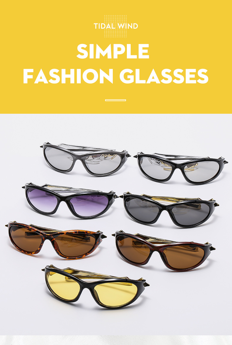 45g Weight Full Frame Glasses Structure Sunglasses Classification PC, UV400 Protection Lens Material Special-Shaped Mirror Glasses Style Outdoor, Travel Occasion Geometric Pattern Unisex Gender Streetwear Style Streetwear Geometric PC UV400 Protection Special-Shaped Mirror Full Frame Men's Sunglasses 无