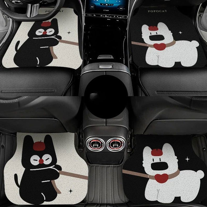 Dropshipping Cartoon Cute Simple Silk Loop Car Floor Mat, Mud-Resistant, Stain-Resistant, Durable, Easy to Clean