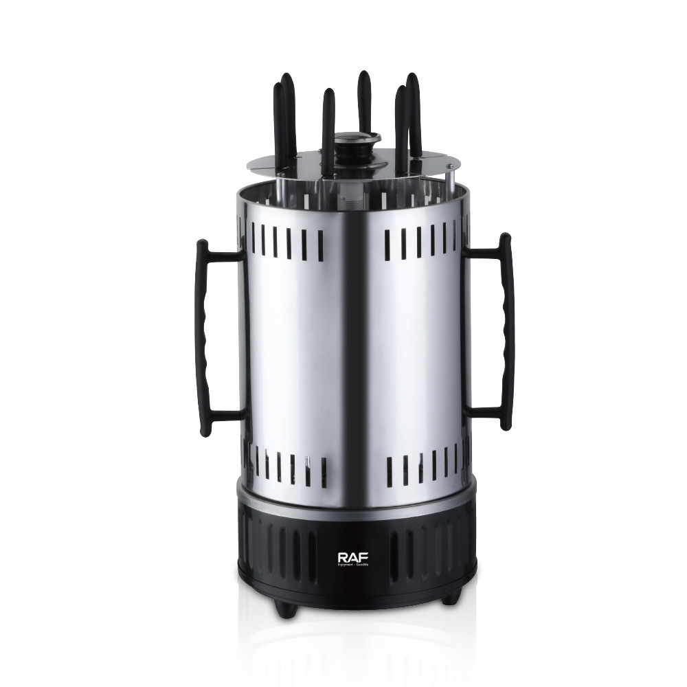 Máquina de brochetas de parrilla de barbacoa transfronteriza estándar europea RAF, horno de carbón de humo sin aceite de una sola pieza para freír y hornear multifuncional para el hogar