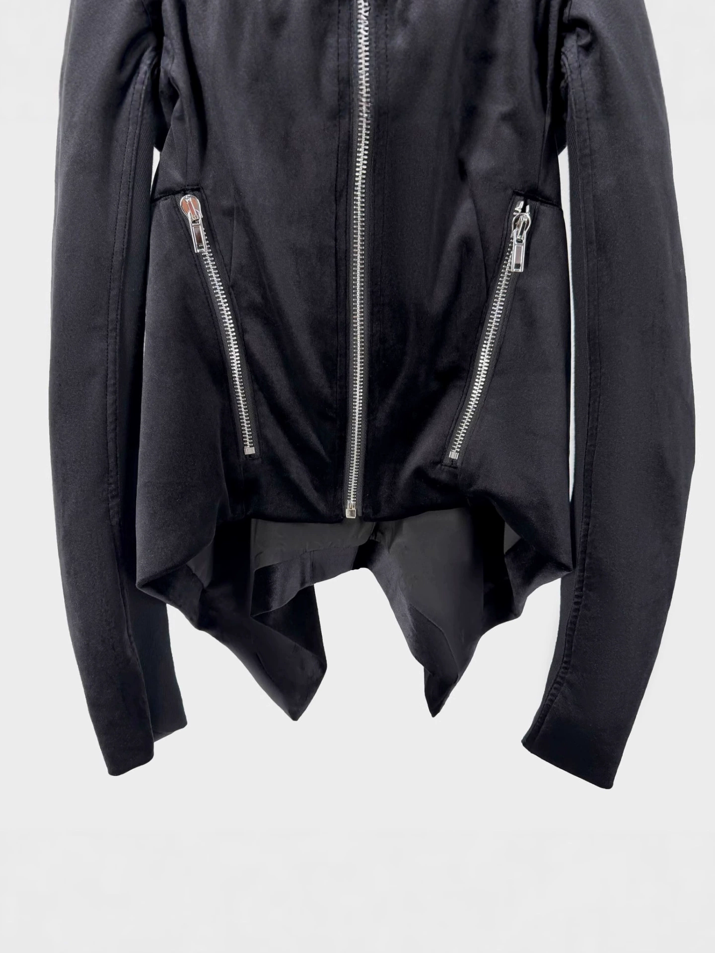 Spring jacket, classic black rostometer with zipper, (Physicals), slim fit