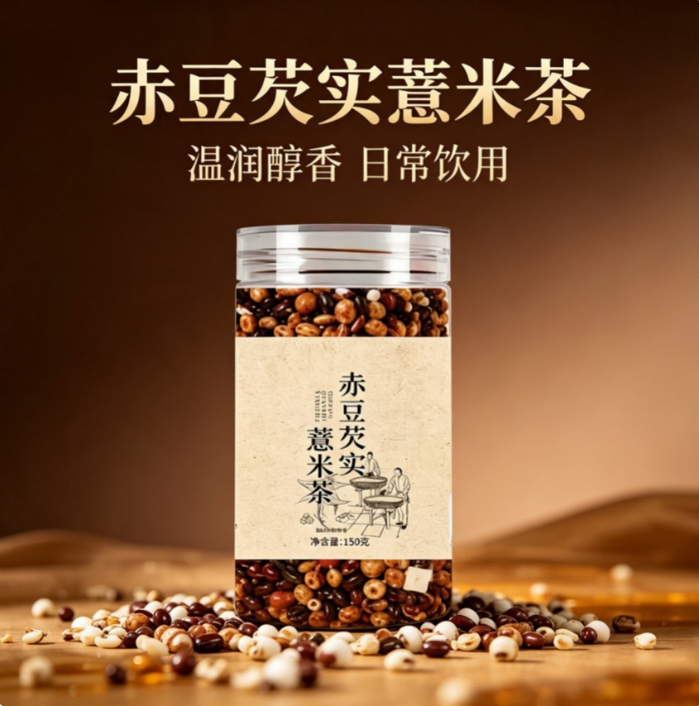 Adzuki Bean Euryale Coix Seed Tea Chi Xiao Dou Qian Shi Yi Mi Fu Ling 150g Canister Hot Brew Herbal Blend overview