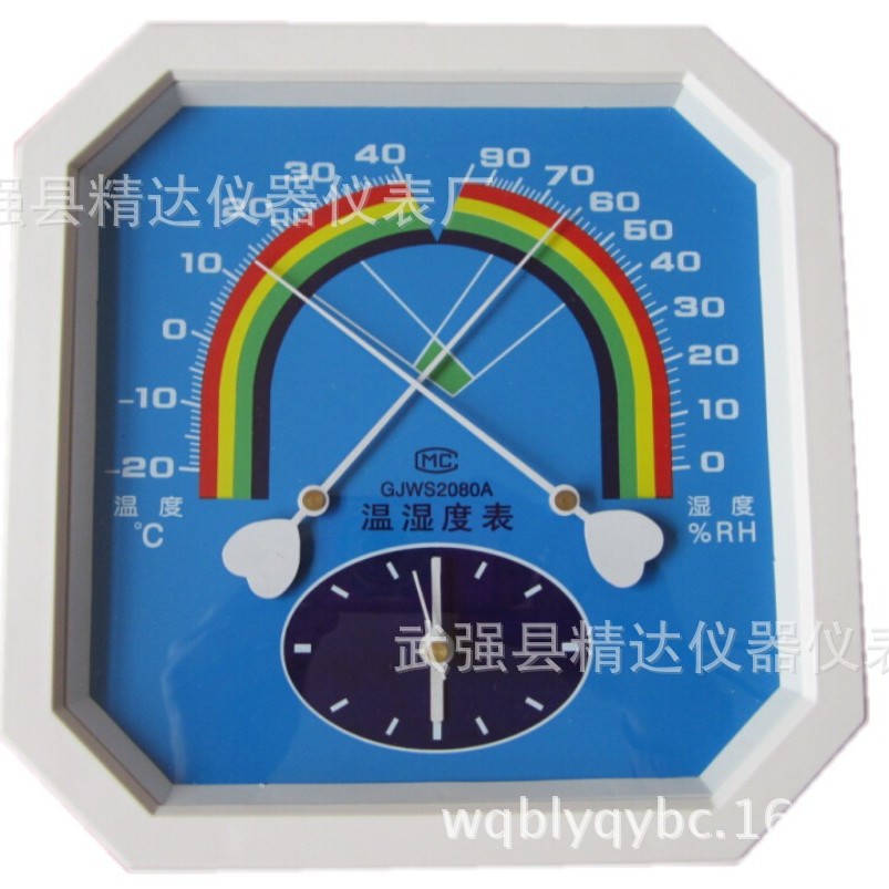 温湿度表温度计GJWS-2080A型计时出口级温湿表铝制表盘温湿度计