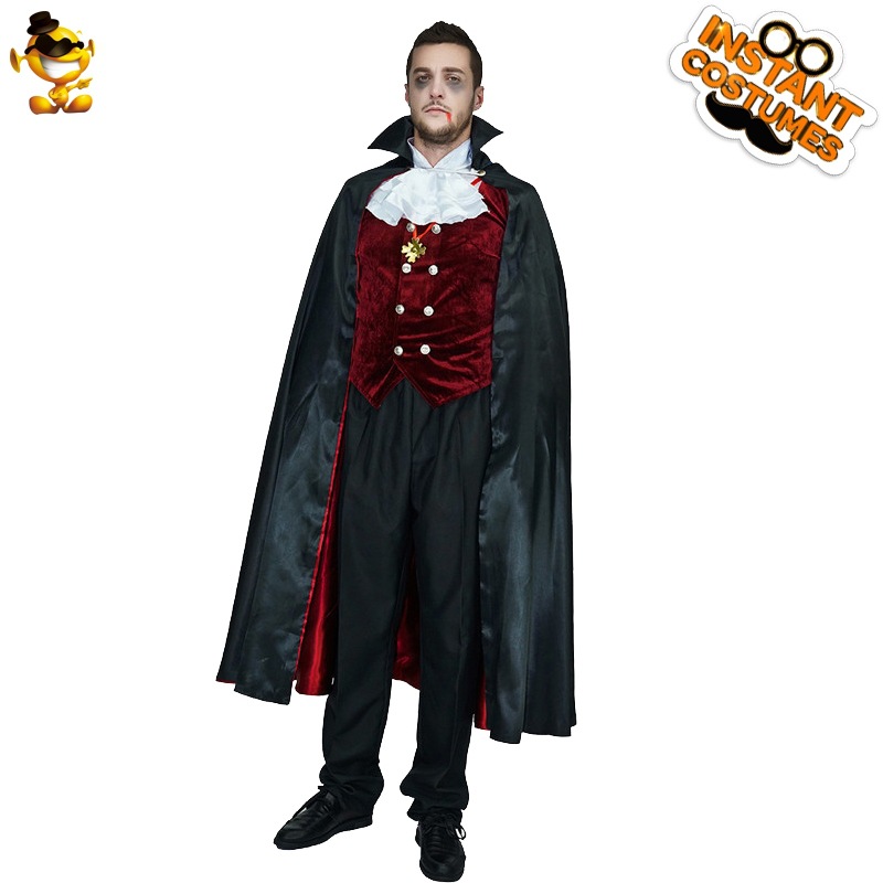 Halloween vampiro ropa de los hombres terror vampiro papel juego Halloween traje fiesta Carnaval