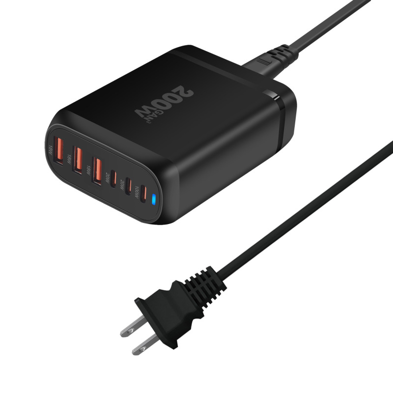 200W窒化ガリウム3A3CマルチポートPD充電器200Wデスクトップ充電器越境6ポート新型PDデスクトップ充電器|undefined