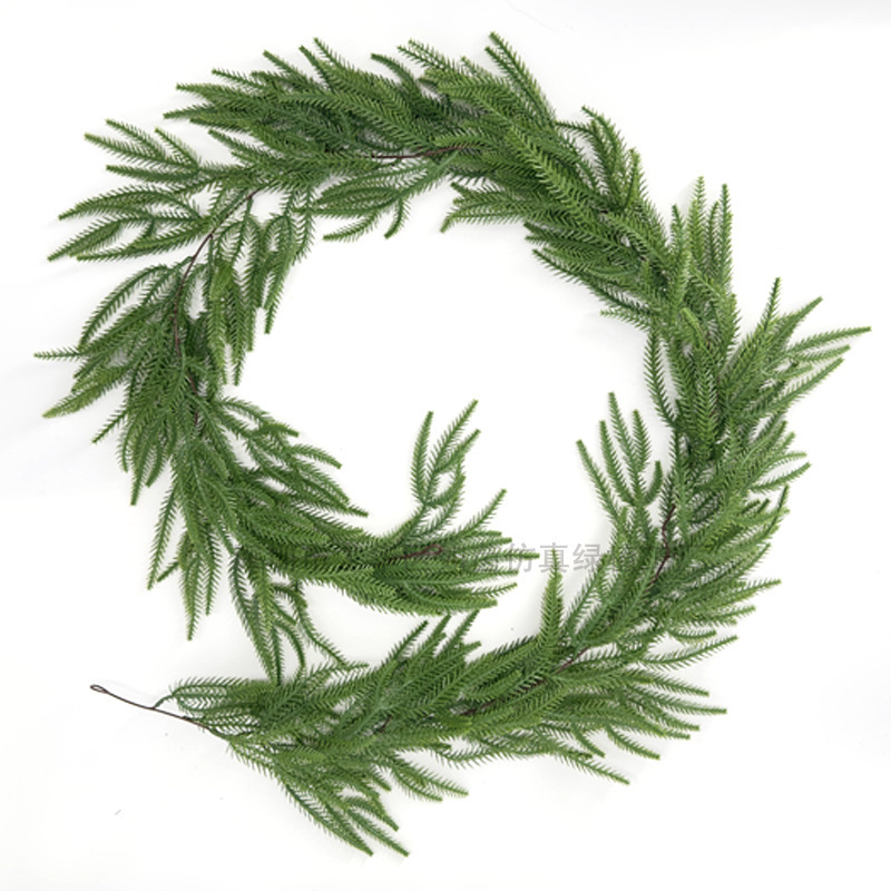 Amazon 人工模擬緑の植物新しいクリスマスノックフォード松葉ソフトゴム籐ガーランド装飾巻きついた蔓|undefined