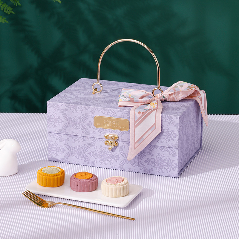 Серия шарфов в подарочной упаковке-фиолетовый шелковый шарф