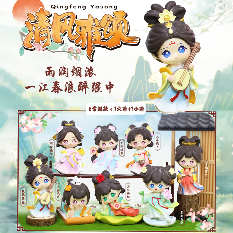 Q萌かわいい公仔萌萌小パーティー盲箱置物少女比心寝室装飾品祝日プレゼント卸売り