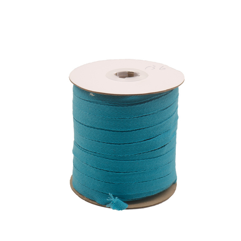 Cinta de espiga de algodón y poliéster blanco puro del fabricante para el cuello trasero de prendas, cinta de algodón para embalaje con ribete de espiga de algodón simple y doble.