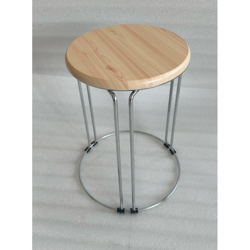 Taburetes redondos de madera sólida taburetes de acero inoxidable taburetes caseros apilables taburetes de hierro forjado dormitorio taburetes de comedor para adultos