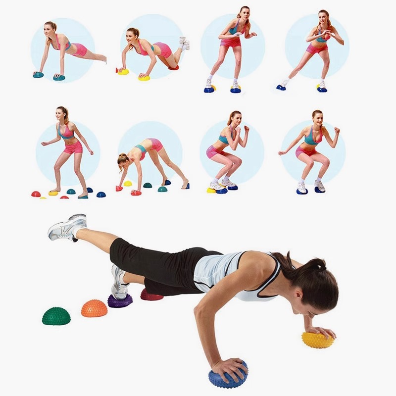 Yoga equilibrio Mat acupuntura masaje engrosada PVC yoga bola rehabilitación recuperación cojín hogar fitness yoga cojín de aire