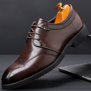 Spring 2025 New Men's Lace-up Fashionable Leather Shoes Men's Business Dress Casual Leather Shoes Baita Shoes Men's Wholesale