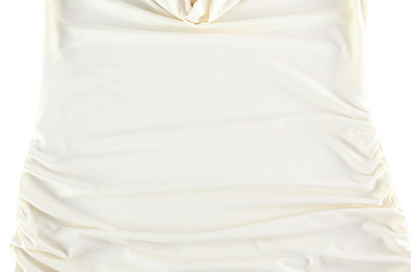 Women Clothing Swing Collar Low Cut Solid Color Simple Waist Fitted Workplace Adult Lady like Woman Hip Bag Dress