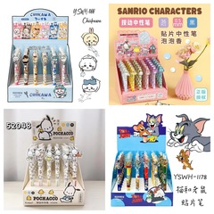 トムとジェリー サンリオシリーズ パッチ漫画ペンホルダー ブラック 0.5 プッシュ式ゲルペン 学生必需品