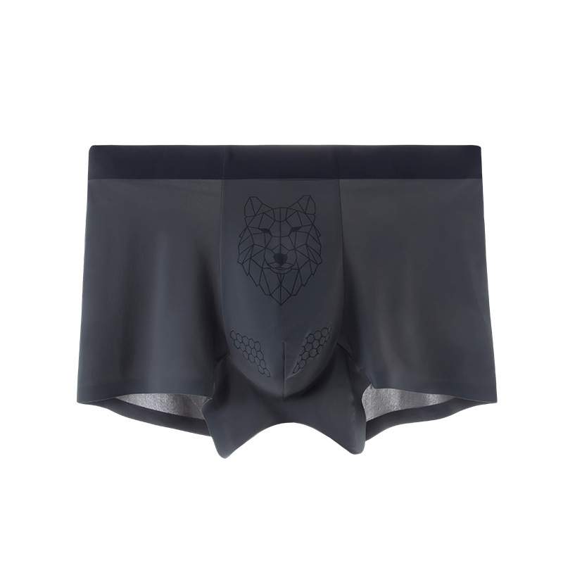 Procesamiento de ropa interior de hombre de seda de hielo de verano personalizada, antibacteriano, transpirable, pantalones de mascarilla fresca, cintura media, calzoncillos bóxer de gran tamaño para hombre