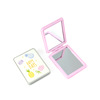 Mini Bear head plastic double -sided folding mirror portable PU leather makeup mirror can be logo