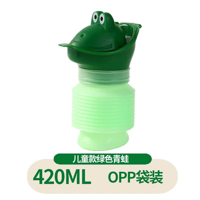 Unisex Car Urinal On-board emergency urine bag - childrens-420ml-green-frog-opp-bag