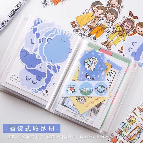 A6 interstitial photo album photo postcard storage booklet notebook sticker card ticket note collection 40 pages