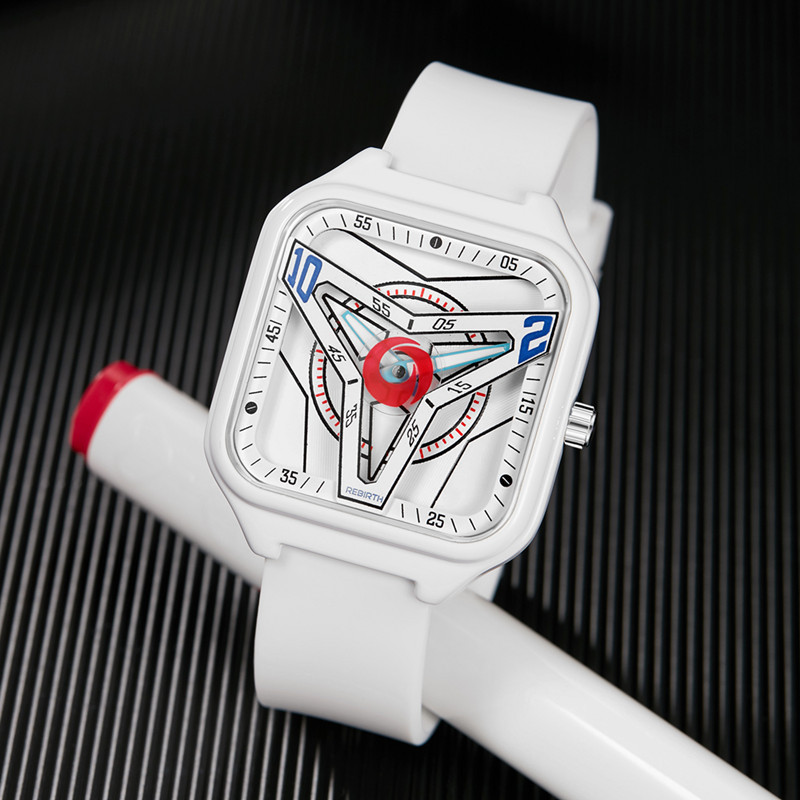 Moda gran dial temperamento hombres y mujeres reloj personalidad dominante neutral reloj de cuarzo hombres correa de silicona negra