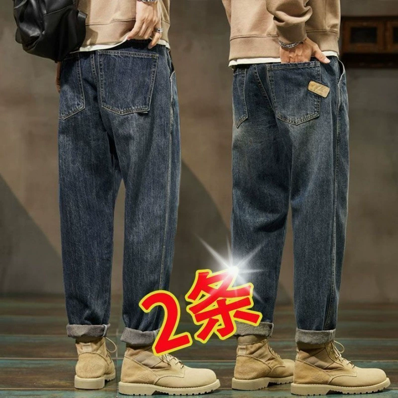 Американские ретро модные брендовые мужские джинсы, летние новые прямые свободные повседневные универсальные длинные брюки
