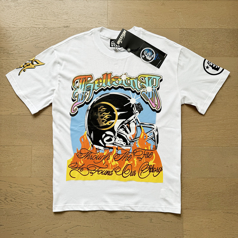 新型美潮Hの星シリーズプリント双紗純綿カジュアル男女夏カジュアルゆったり半袖tシャツ|undefined