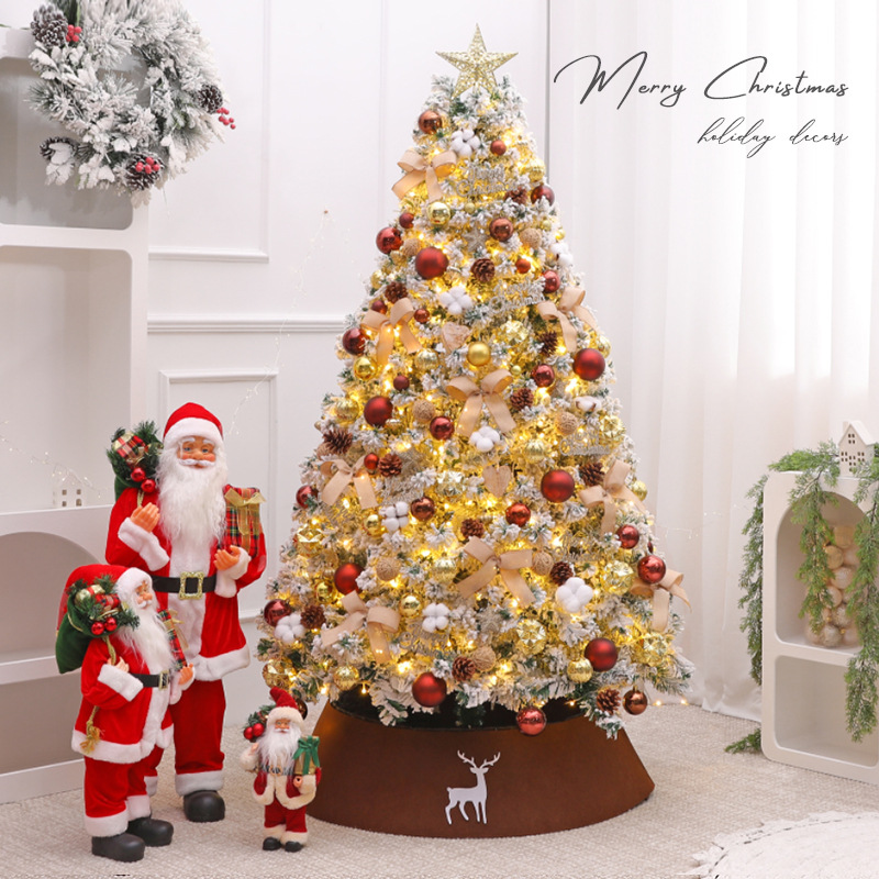 Nuevo conjunto de árbol de Navidad grande decoración DIY decoración de la escena de Navidad de lujo para el hogar