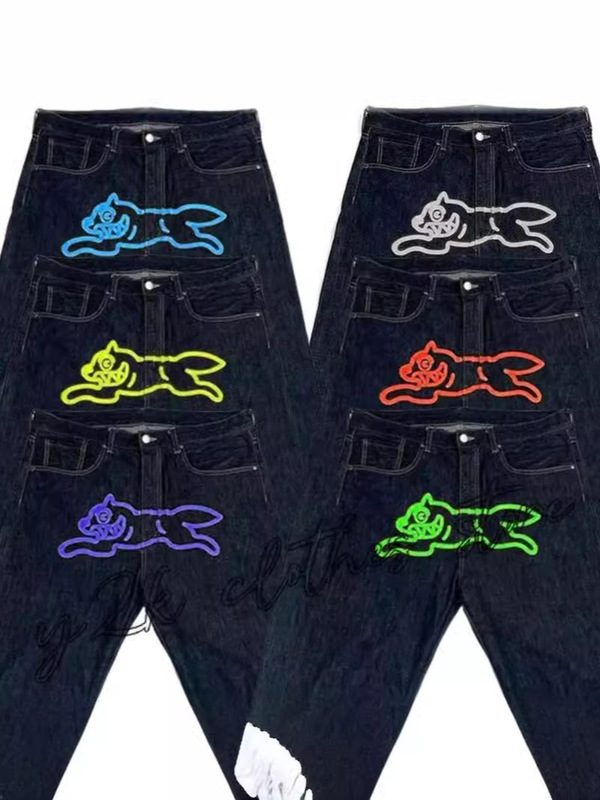 Y2K Jeans Men HarajuKu Hip Hop Dog Graphic Print Baggy Jeans New HarajuKu PunK RocK Wide Pants