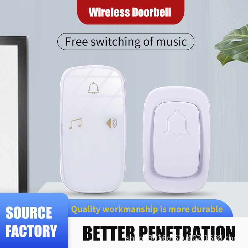 Us/Eu Standard Household Self-Powered Wireless Doorbell, Waterproof, Battery-Free, No Wiring, One-To-Two Electronic Intercom