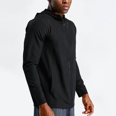 Cross-border Lulu-style zipper hooded yoga pants for men, sports quick-drying long-sleeved running training fitness jacket