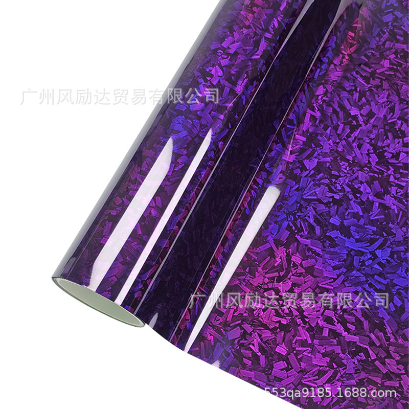 PET锻造彩虹花碳黑红紫银碳纤维贴纸内饰中控全车身车顶贴改色膜|undefined