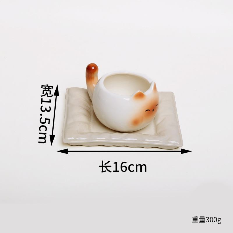 Taza de café de cerámica para gatos siameses Taza de agua para niñas de diseño creativo Taza de huevo linda de alto valor Taza de agua para parejas de gatos