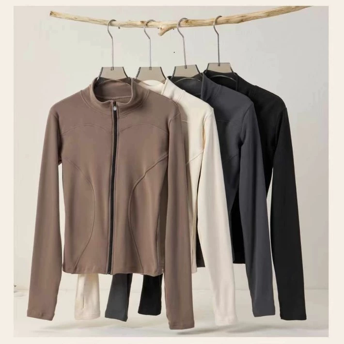 Кошка плюшевая куртка йоги женская осенняя и зимняя талия спортивная куртка обтягивая воротник с двойной дугой изогнутый топ