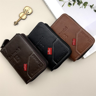 Explosive organ small card bag men's creative leather bank card ID bag zipper coin purse foreign trade factory in stock