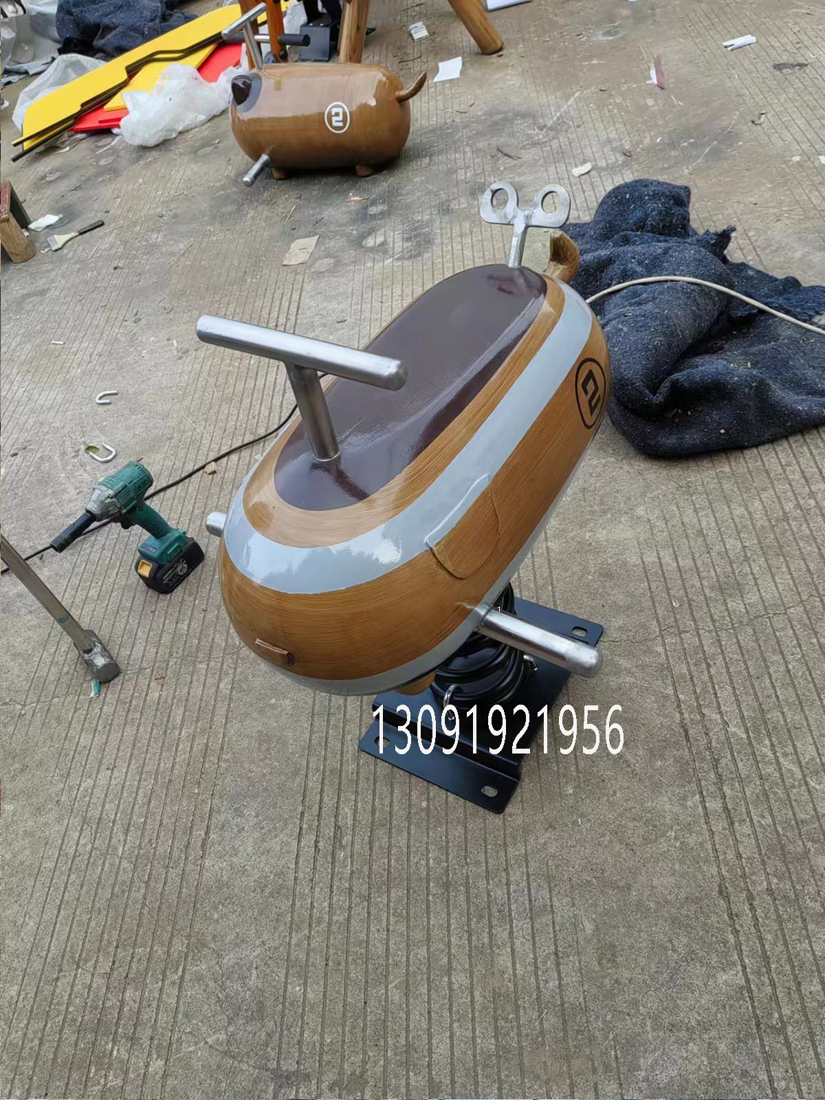 Caballo de Troya al aire libre caballo mecedora para niños individuales y dobles primavera de dibujos animados sacudiendo Yaole instalaciones de entretenimiento Balancín comunitario multifuncional