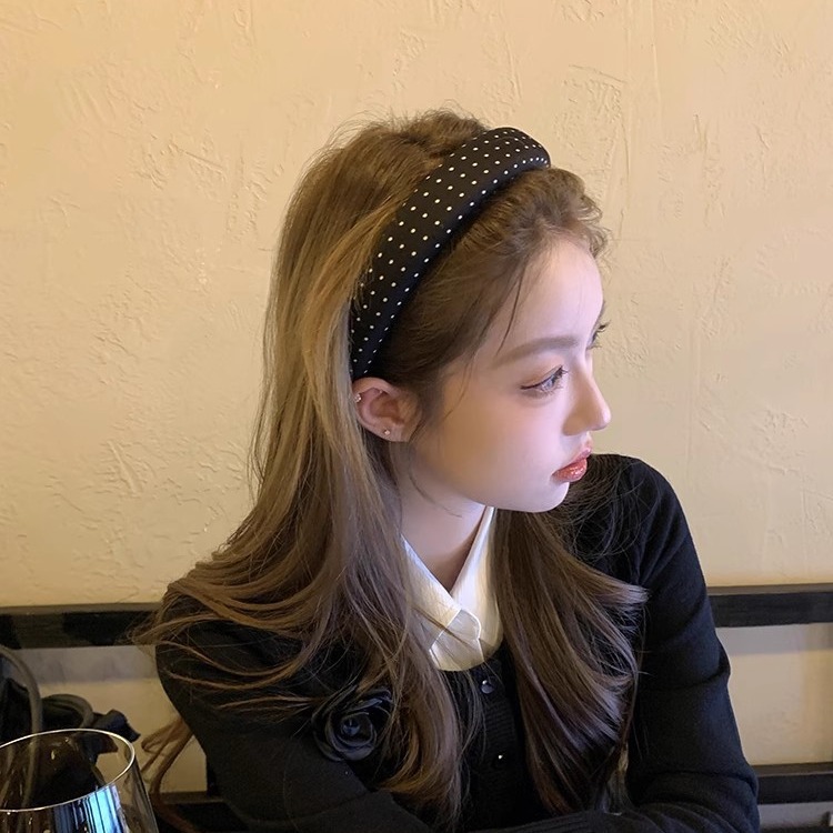 Orgullosa 1000 ondas de dorado estilo francés de mujer cráneo alto borde amplio de presión de cabello clip de cabeza