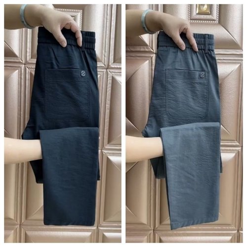 Pants for work: 9-inch cotton and linen straight-leg loose summer thin waistband men's linen casual pants