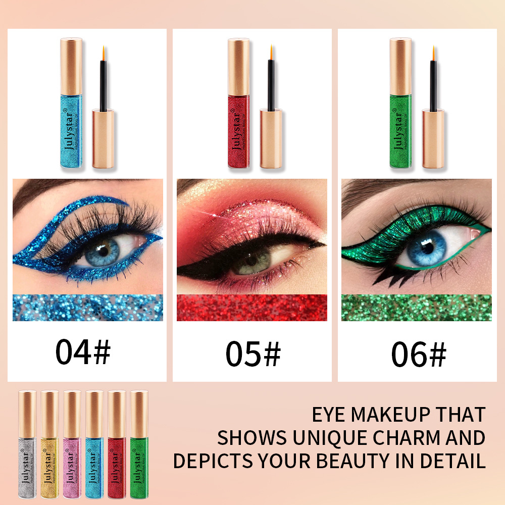 Eyeliner-Farbe, perlmuttartiger Eyeliner, wasserfest, ölbeständig, Lidschatten-Flüssigkeit_voghion.com