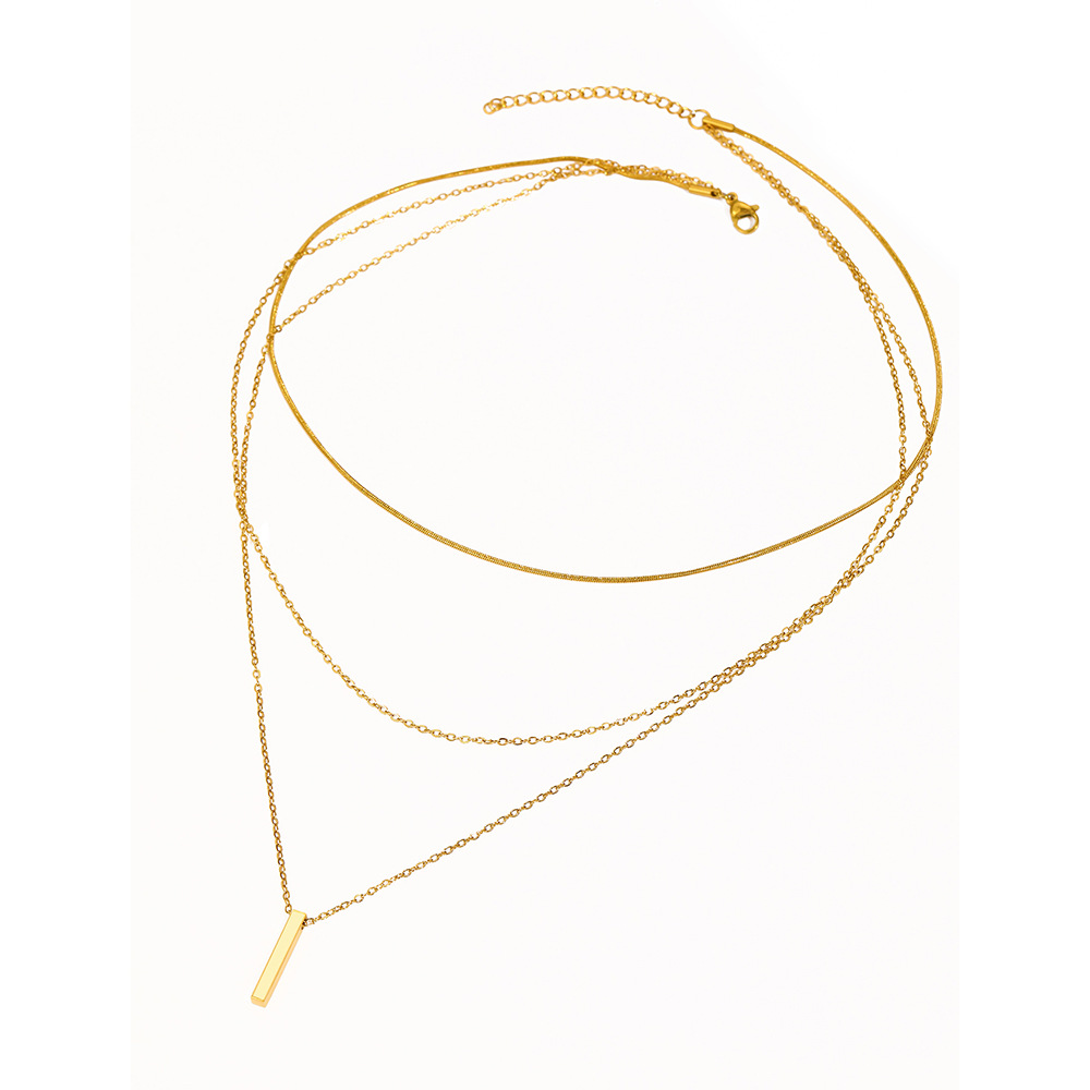 Minimalist Rectangular Bar Pendant Necklace In Stainless Steel_voghion.com