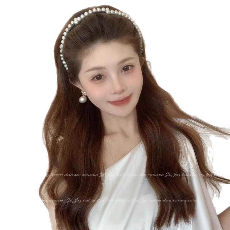 折叠伸缩发箍女洗脸新款发卡防滑珍珠专用头箍带齿旅行可折叠|undefined