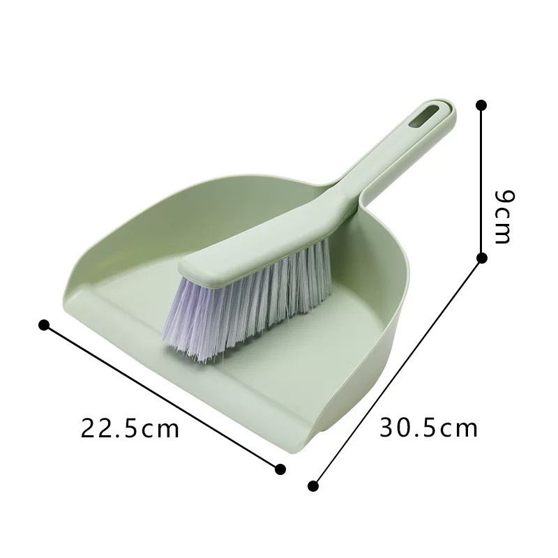 Hygienic pool, brush, dustpan, green set
