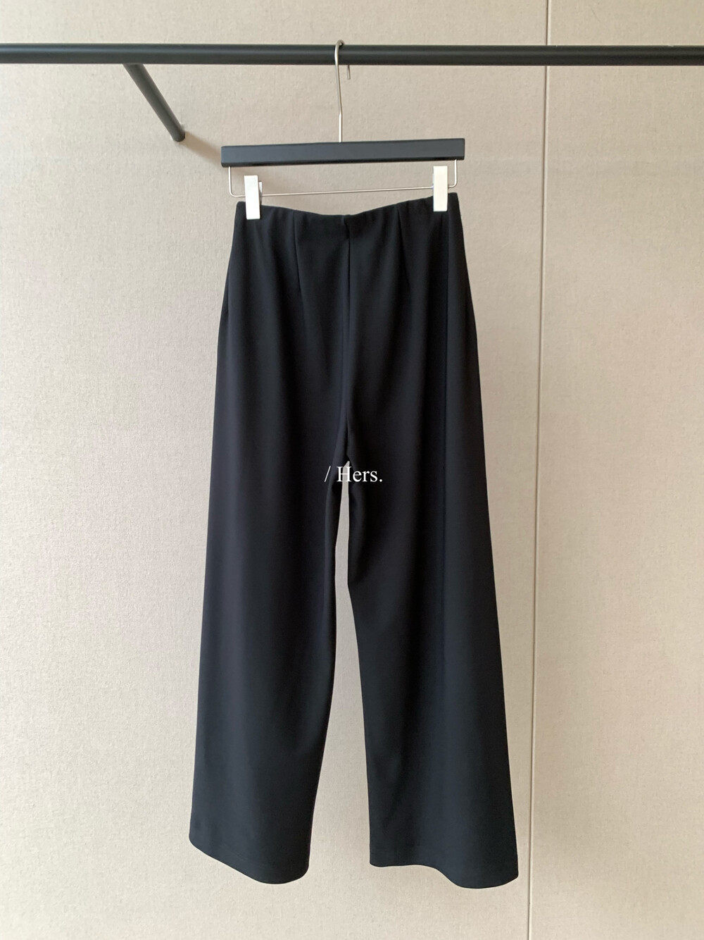 Quần culottes nữ ống rộng cạp cao chun lưng vải mỏng mùa hè — màu đen chi tiết 2