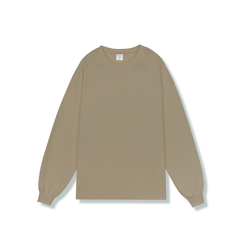 2025年新作280G無地ヘビーウェイトピュアコットンルーズベーシックボトム長袖TシャツメンズトレンドブランドFOGカラー