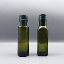 100ml橄榄油瓶 墨绿色芝麻香油核桃山茶油瓶 圆形密封带盖玻璃瓶