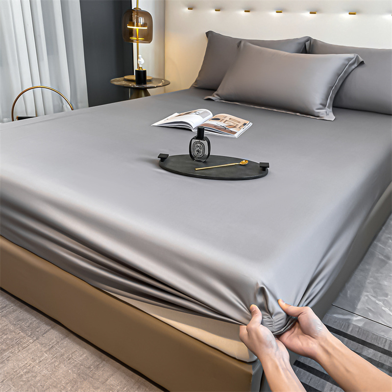 Cool Sensación de la cama de seda de hielo de una sola pieza para dormir desnudo de verano Cubierta de colchón de tres piezas Cubierta de la cama con todo incluido