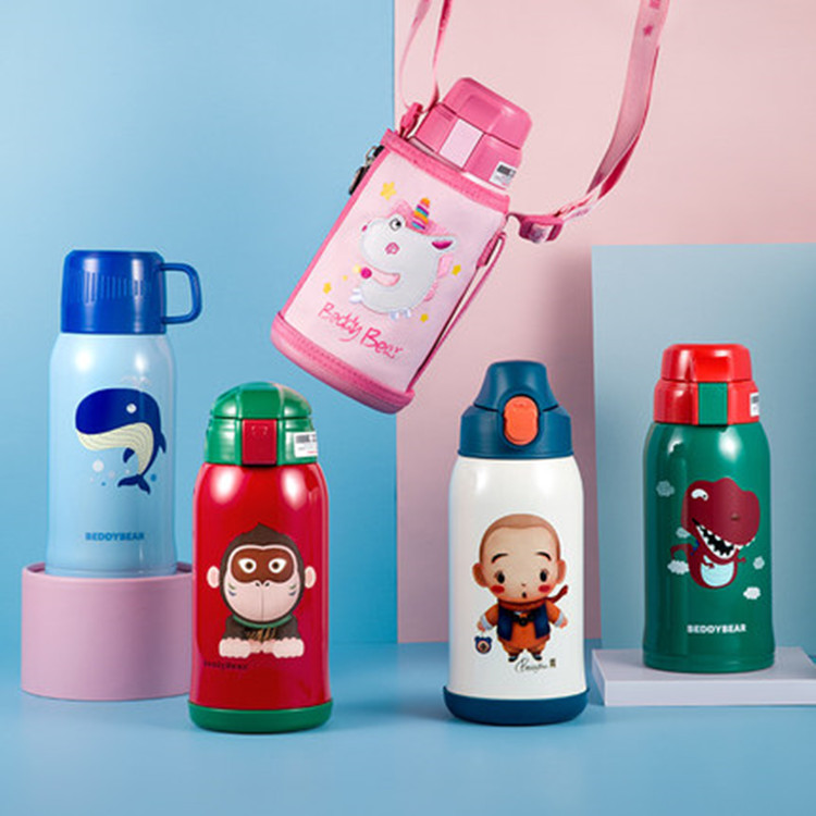 Oso de los niños serie completa taza de vacío bebé taza de agua con paja jardín de infantes al por mayor beber hervidor de agua taza de regalo caja