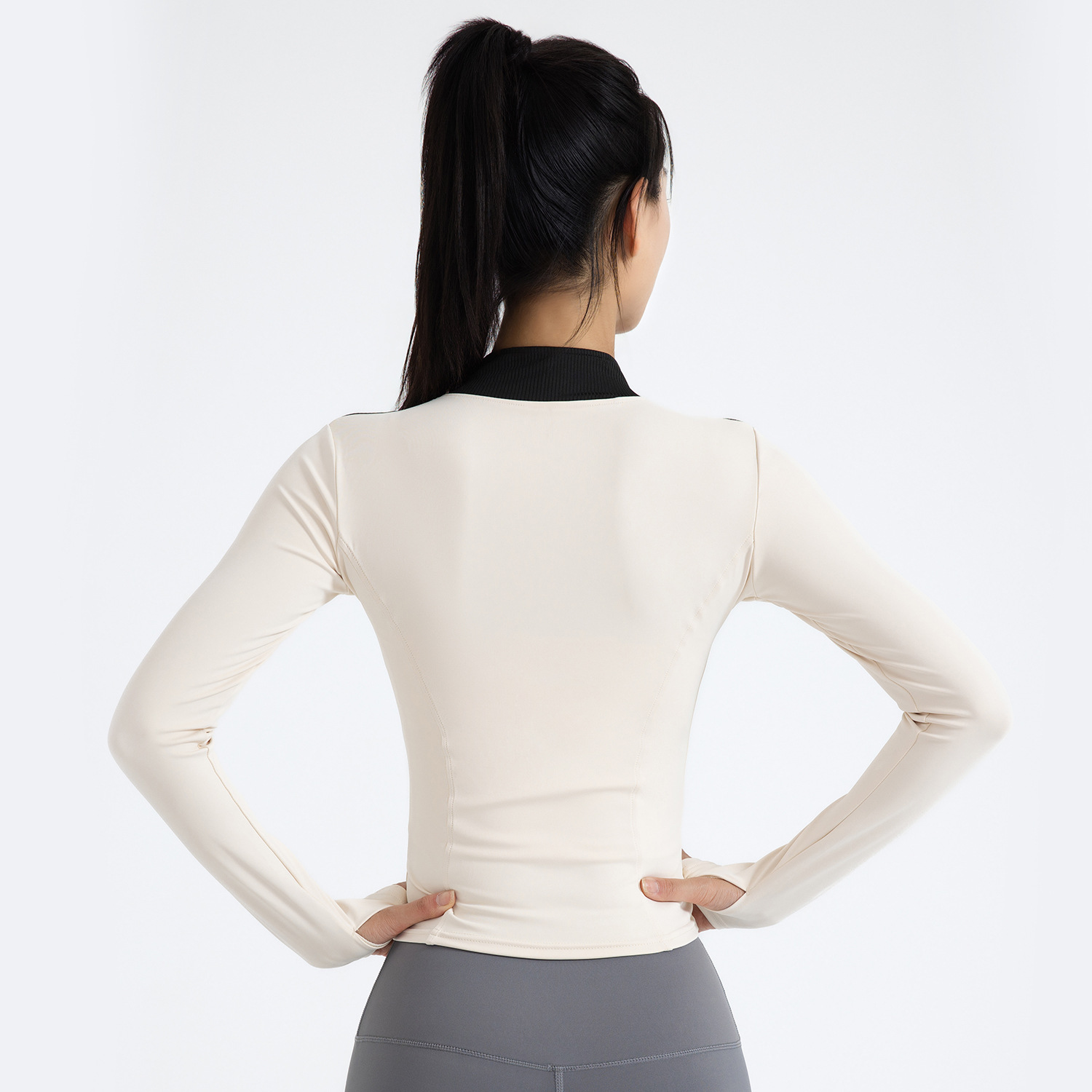 Juyitang nuevo producto deportivo de manga larga para mujer, delgado y ajustado, ropa de yoga, chaqueta deportiva de fitness para correr