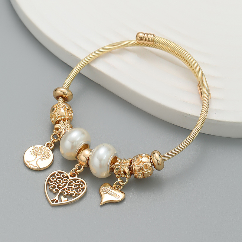 2023歐美手鐲潘家風格手鍊女愛心生命樹吊墜跨境手飾批發bracelet