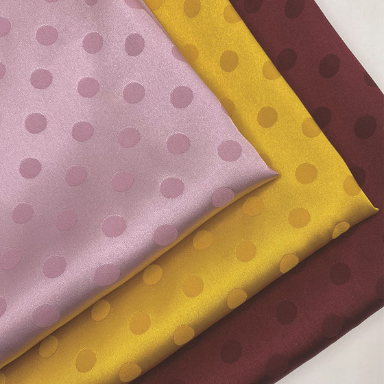 Spring and summer new satin satin 1cm wave dot jacquard women's clothing home clothes dress shirt clothing fabric