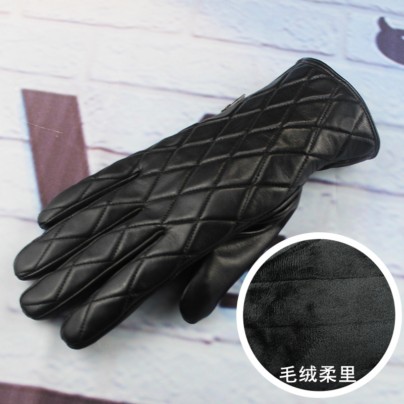 男性羊皮手袋冬にベルベットをつけて保温して冬のタッチパネルに乗って防寒羊皮手袋男|undefined