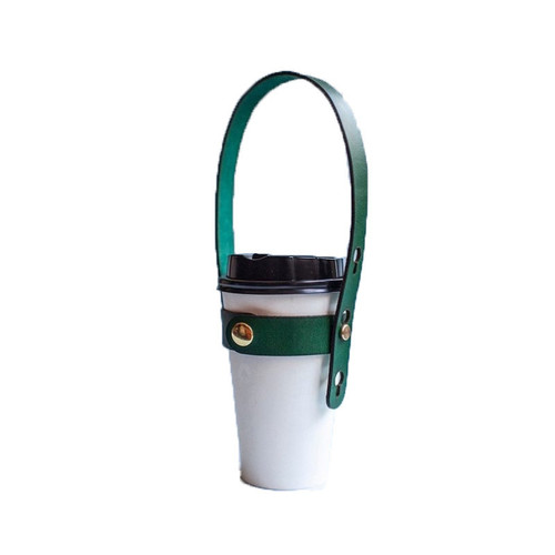 日韩户外手提咖啡杯套 便携手拎奶茶杯咖啡杯隔热套 PU皮杯套